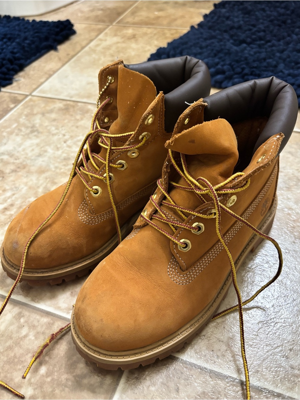 Timberlands Womens Boots - Wheat Brown Leather Lace-Up